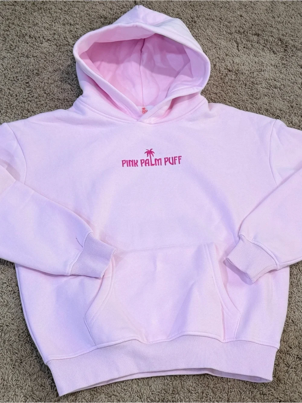 PINK PALM PUFF Classic Puff Hoodie in Pink NEW IN BAG & BOX. Size XXS - Picture 3 of 8